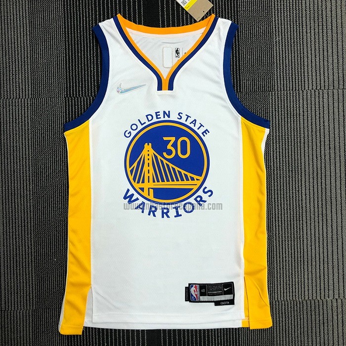 Camiseta Golden State Warriors Stephen Curry 2974th 3 Points Blanco